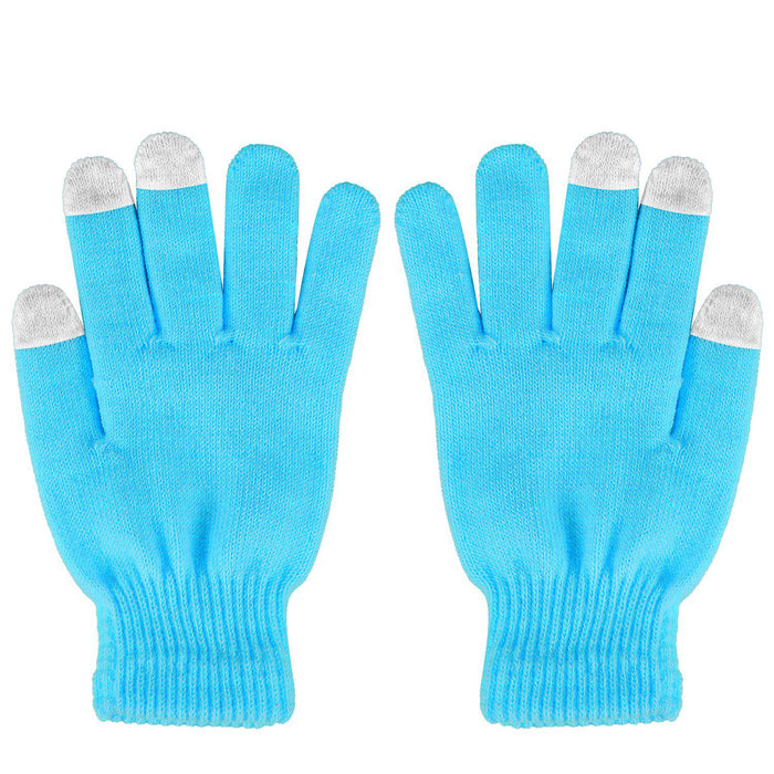 Heat Hollow Touchscreen Knit Gloves with Three Smart Fingertips