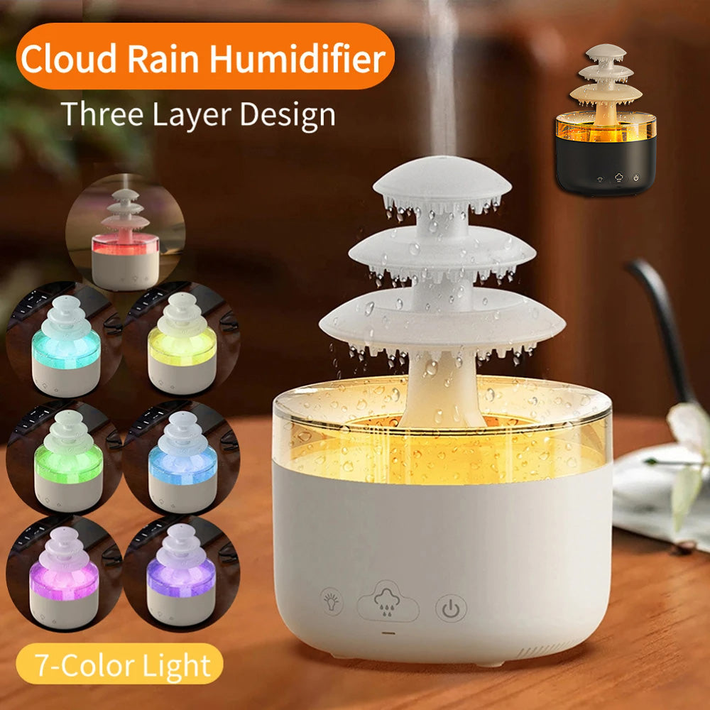 Cloud Rain Humidifier And Essential Oil Diffuser With White Noise