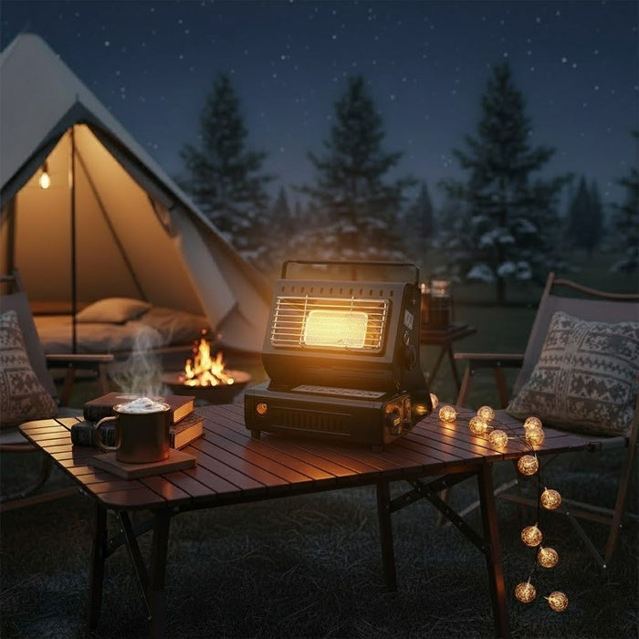 Heat Hollow™ 2-in-1 Camping Gas Heater and Cooking Stove