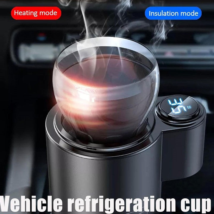 Car Cup Cooler and Warmer 2-in-1 | Cools to 0°C, heats up to 60°C | DC12V connection for car and home with cigarette lighter