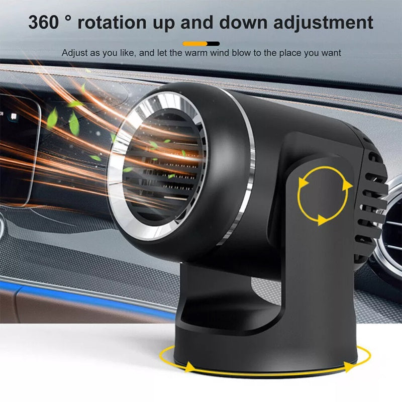 Car Heater 12 V | 360° Rotatable, Heating and Cooling Function | PTC Heating Element with Overheat Protection for Cigarette Lighter