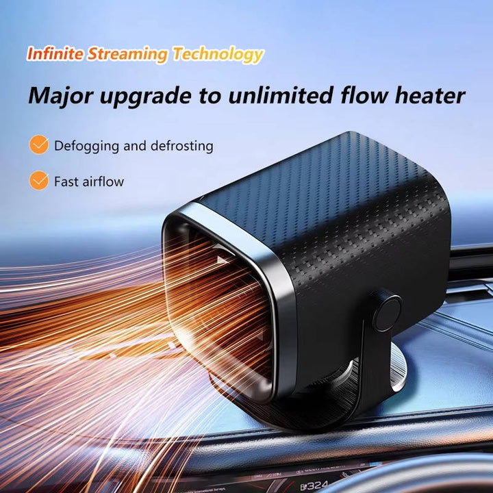 Car Heater Windscreen De-Icer 12V/24V | Ceramic Fast Heating 120W/150W | 360° Rotatable for Clear Windscreen Visibility