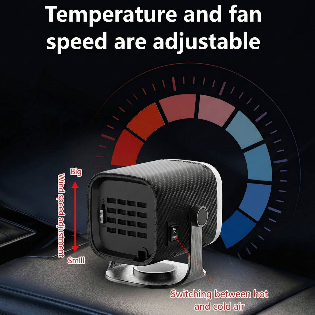 Car Heater Windscreen De-Icer 12V/24V | Ceramic Fast Heating 120W/150W | 360° Rotatable for Clear Windscreen Visibility