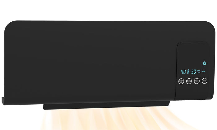 Heat Hollow Black Wall Heater 2000W Oscillating with Remote