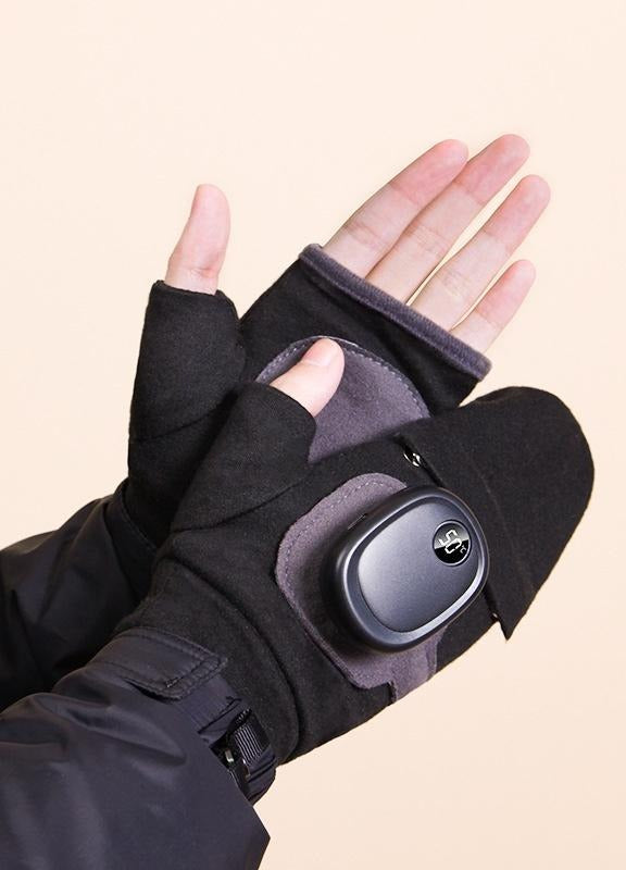 Pink USB heated flip-top mittens