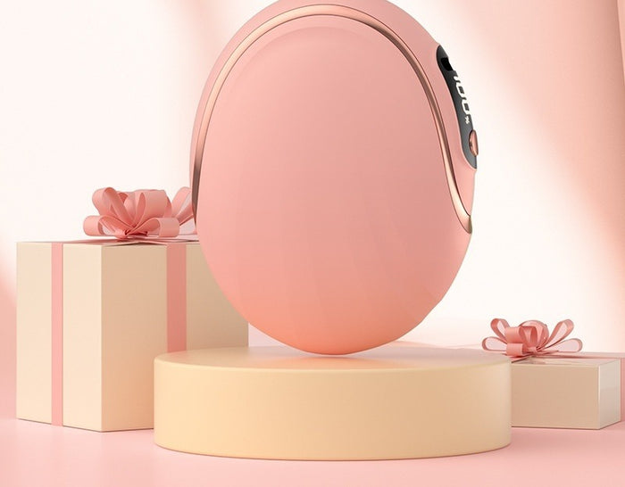 Heat Hollow Egg-Shaped Rechargeable Hand Warmer with Digital Display