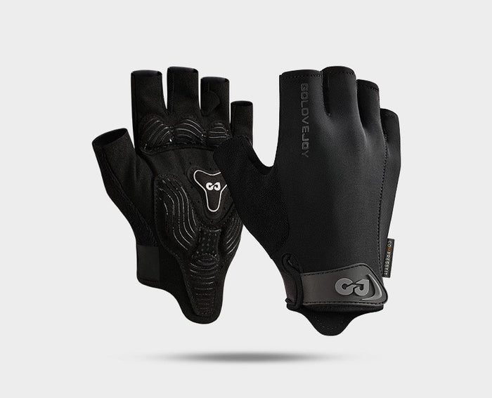 Heat Hollow Padded Half-Finger Cycling Gloves with Mesh Back