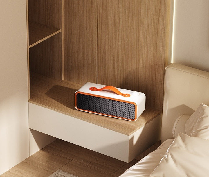 White and orange slim ceramic desk heater