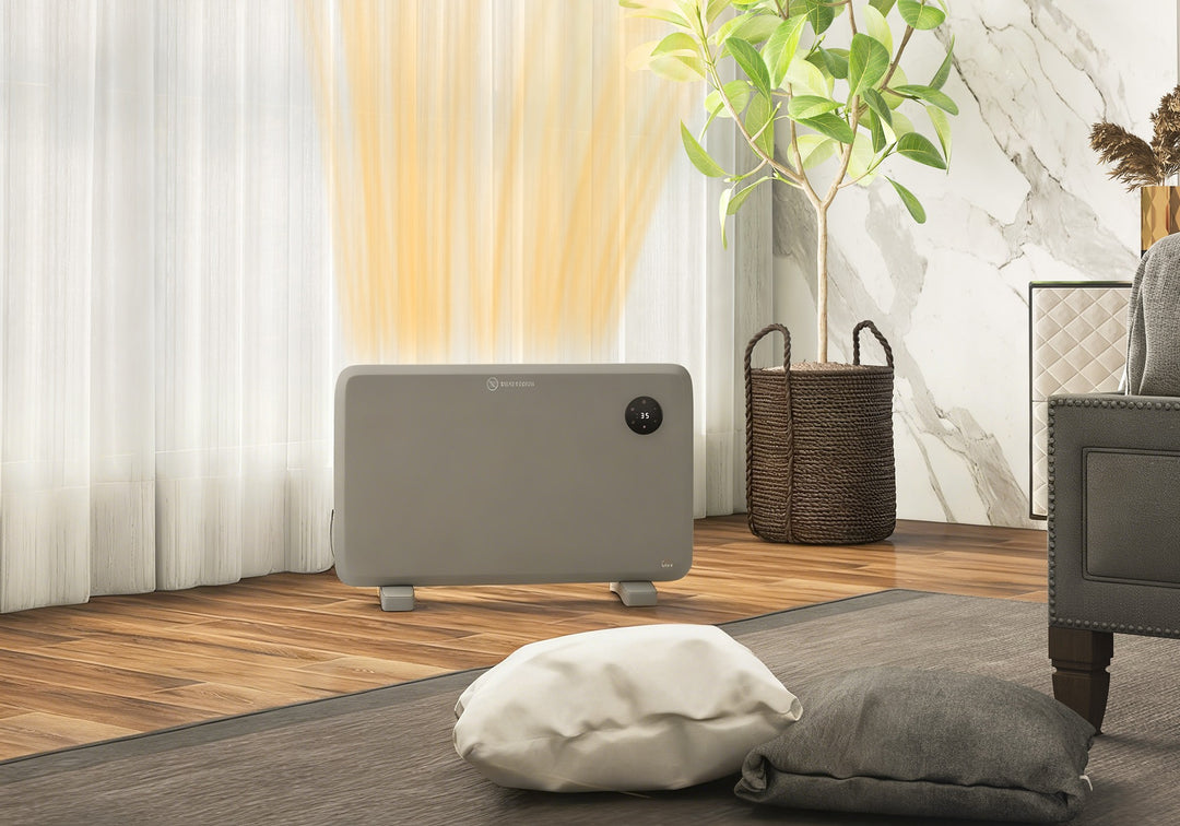 grey slim panel heater with LED touch panel