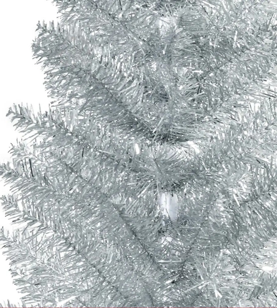 Silver slim pencil Christmas tree, unlit