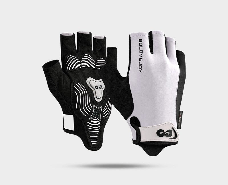 Padded half-finger cycling gloves with mesh back