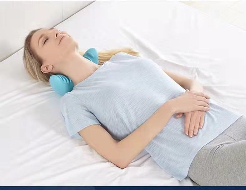Contoured foam neck pillow with nodes