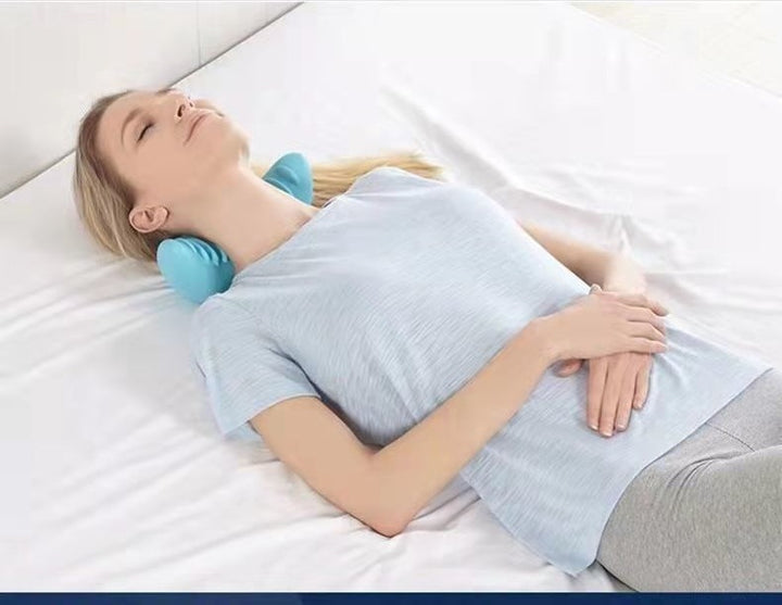 Contoured foam neck pillow with nodes