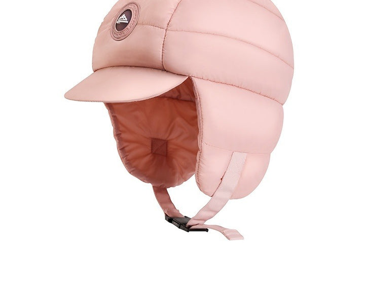 Padded winter trapper hat with ear flaps