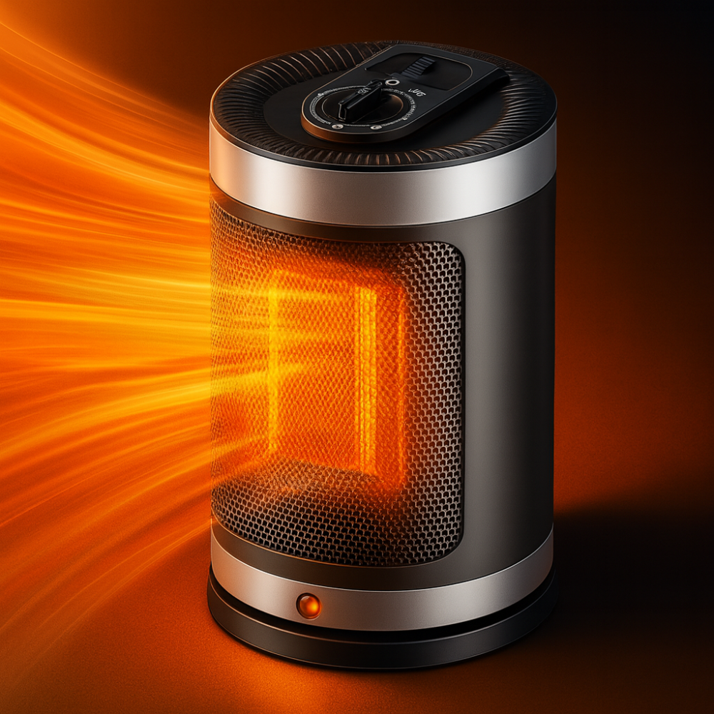 Portable 900W Ceramic Electric Fan Heater with Adjustable Thermostat