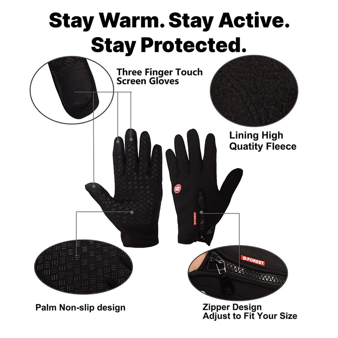 Windproof Thermal Gloves with Touchscreen Fingertips