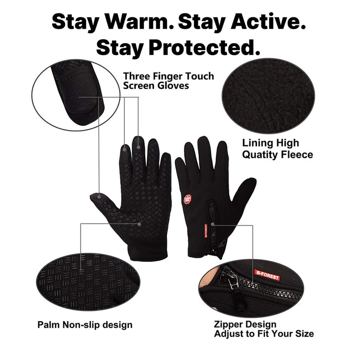 Windproof Thermal Gloves with Touchscreen Fingertips