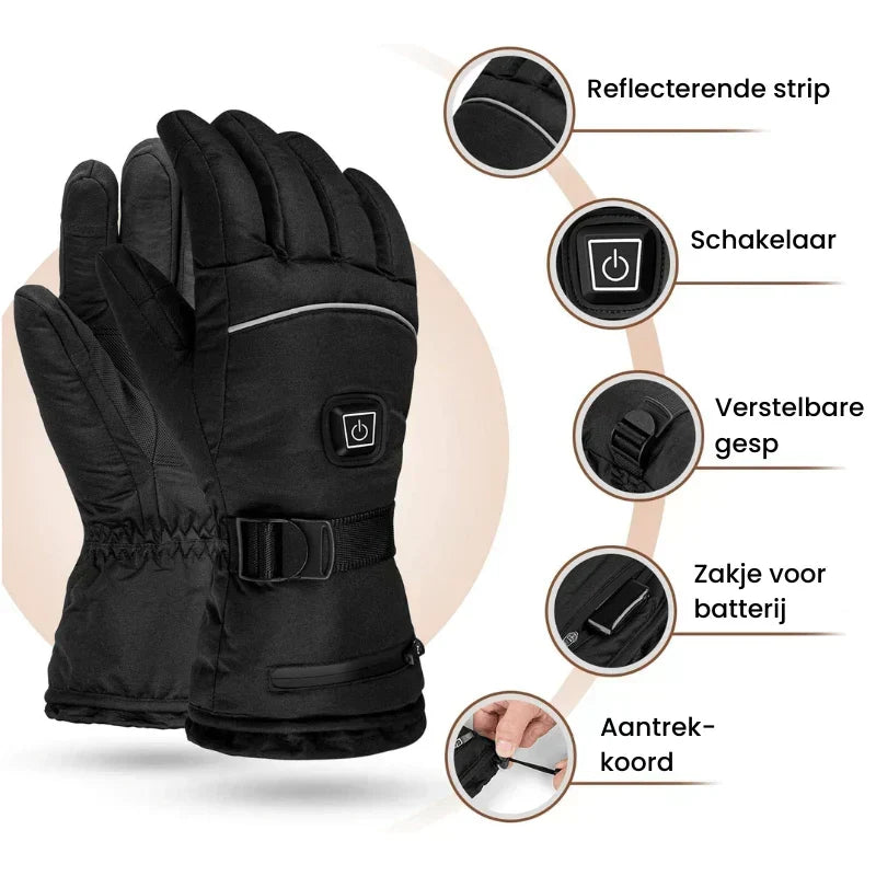 Waterproof Unisex Heated Gloves with 3 Levels and Touchscreen