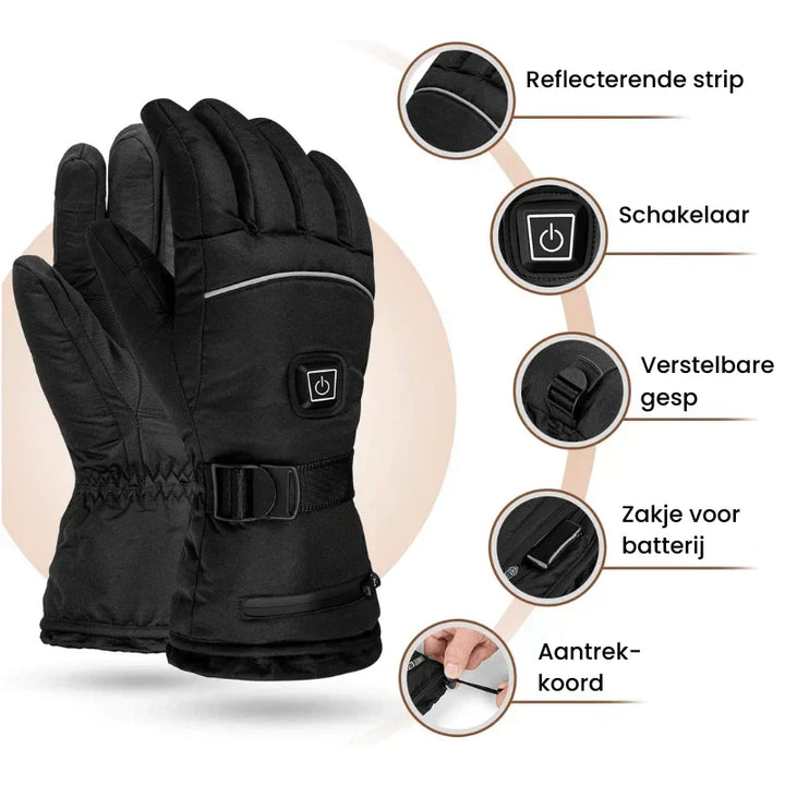 Waterproof Unisex Heated Gloves with 3 Levels and Touchscreen