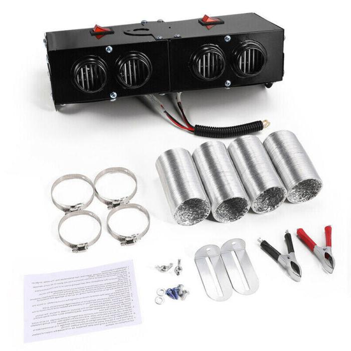 Electric Car Heater 500W | 12V Ceramic Heating Element with 4 Fans | Quick Defrosting &amp; Quiet Operation