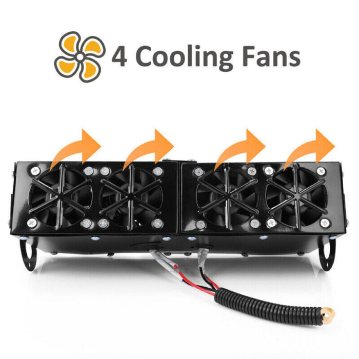 Electric Car Heater 500W | 12V Ceramic Heating Element with 4 Fans | Quick De-icing &amp; Quiet Operation