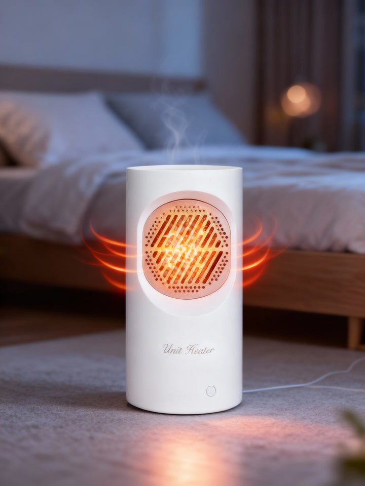 Portable 300W Electric Mini Heater | Spiral Heating Element, 7 Fan Blades | Quiet Operation