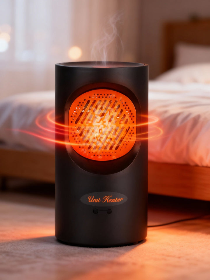 Portable 300W Electric Mini Heater | Spiral Heating Element, 7 Fan Blades | Quiet Operation