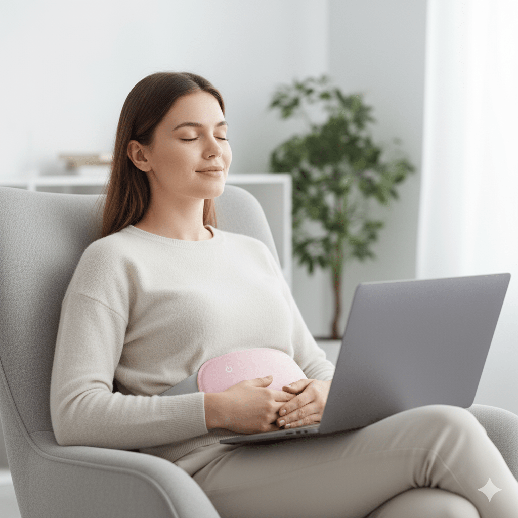 Rechargeable Heated Belly Wrap with Vibration – Heat Hollow