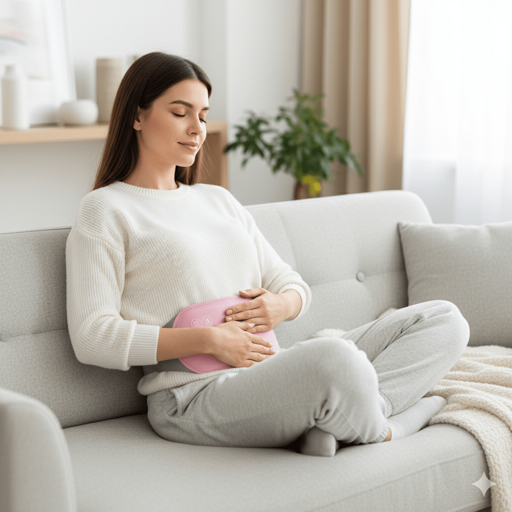 Rechargeable Heated Belly Wrap with Vibration – Heat Hollow