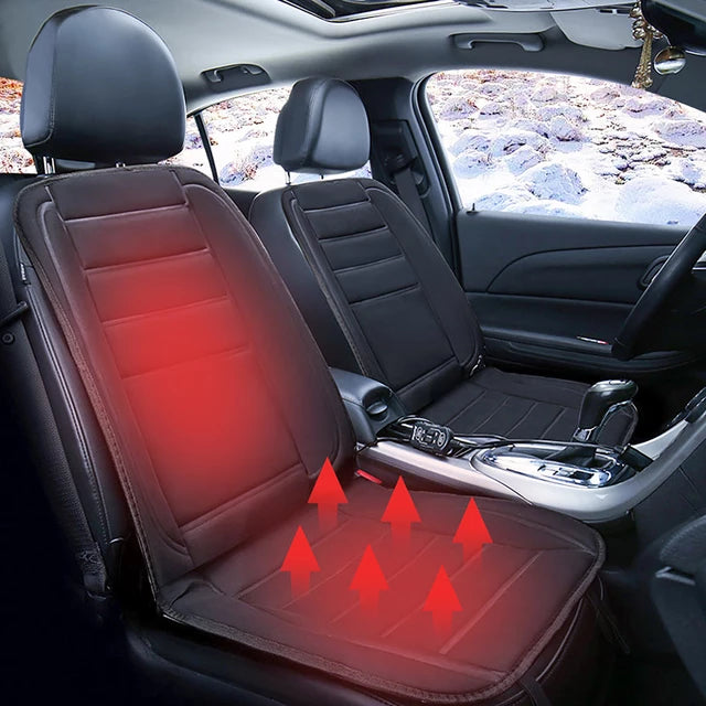 12V Heated Seat Cushion with Back Support and Memory Foam – Heat Hollow
