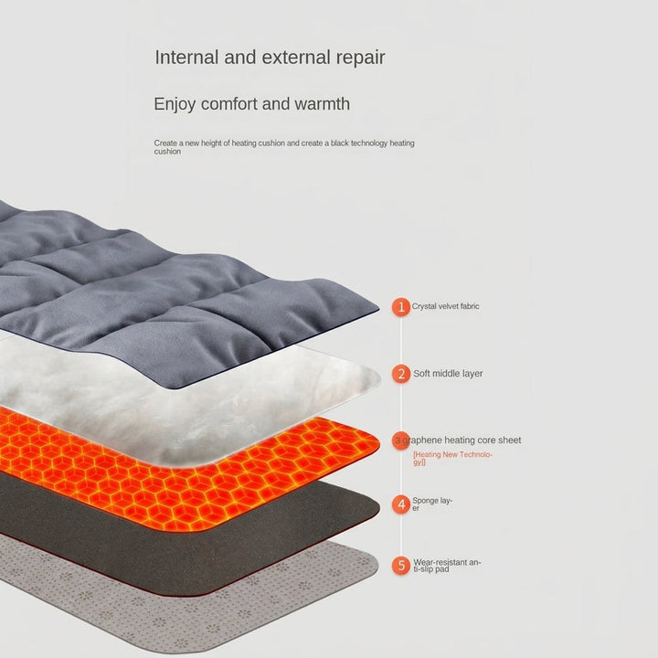 Heat Hollow™ Graphene Heated Seat Cushion with 3 Heat Levels
