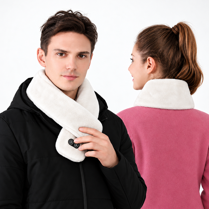 Heat Hollow™ Heated Velvet Scarf with Vibration Massage and 3000 mAh Battery