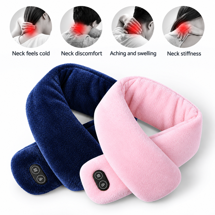 Heat Hollow™ Heated Velvet Scarf with Vibration Massage and 3000 mAh Battery