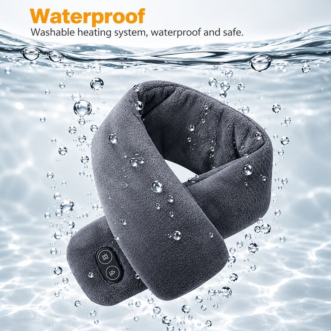 Heat Hollow™ Heated Velvet Scarf with Vibration Massage and 3000 mAh Battery