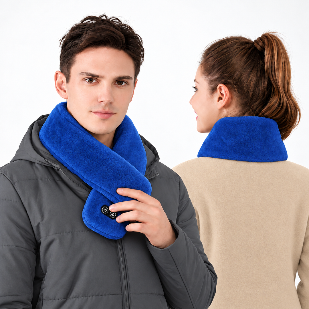 Heat Hollow™ Heated Velvet Scarf with Vibration Massage and 3000 mAh Battery