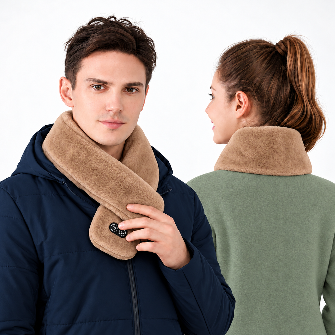 Heat Hollow™ Heated Velvet Scarf with Vibration Massage and 3000 mAh Battery