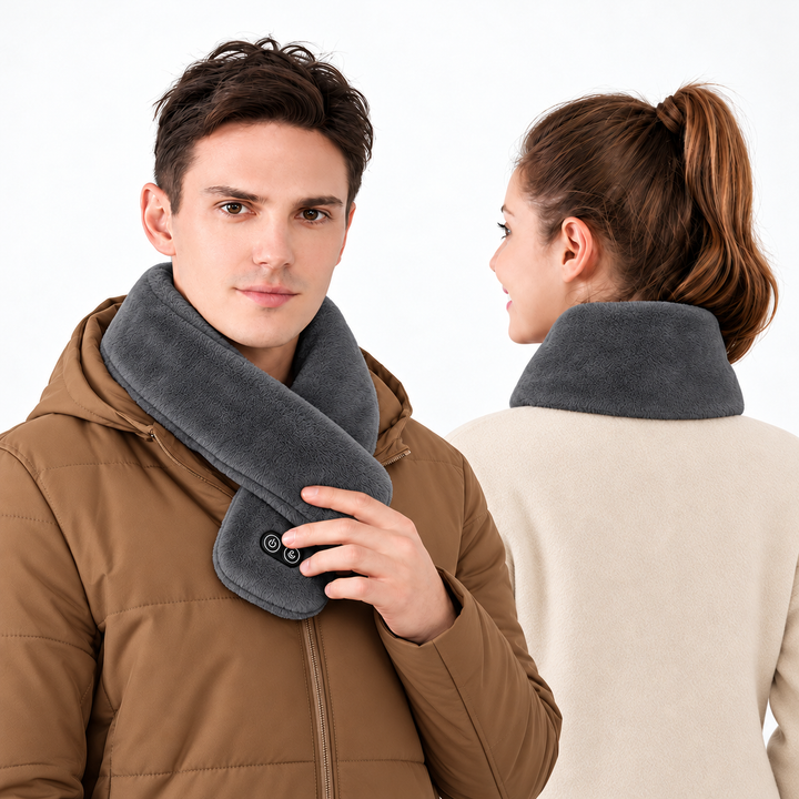 Heat Hollow™ Heated Velvet Scarf with Vibration Massage and 3000 mAh Battery
