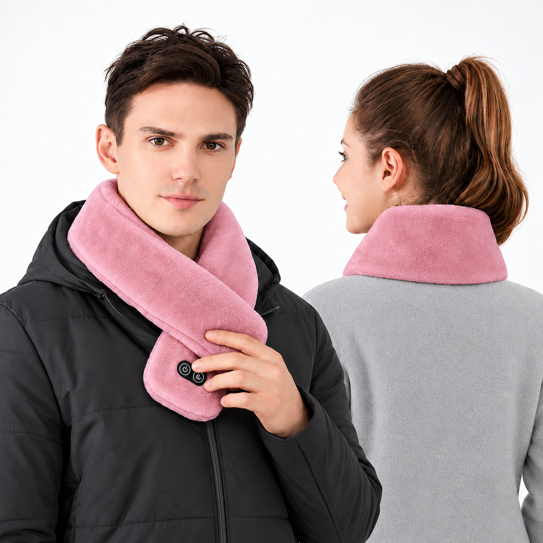 Heat Hollow™ Heated Velvet Scarf with Vibration Massage and 3000 mAh Battery