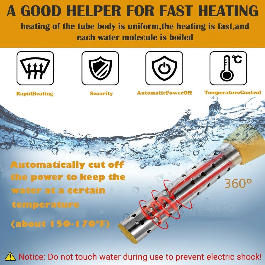 Heat Hollow™ Portable Immersion Water Heater with Stainless Steel Coil