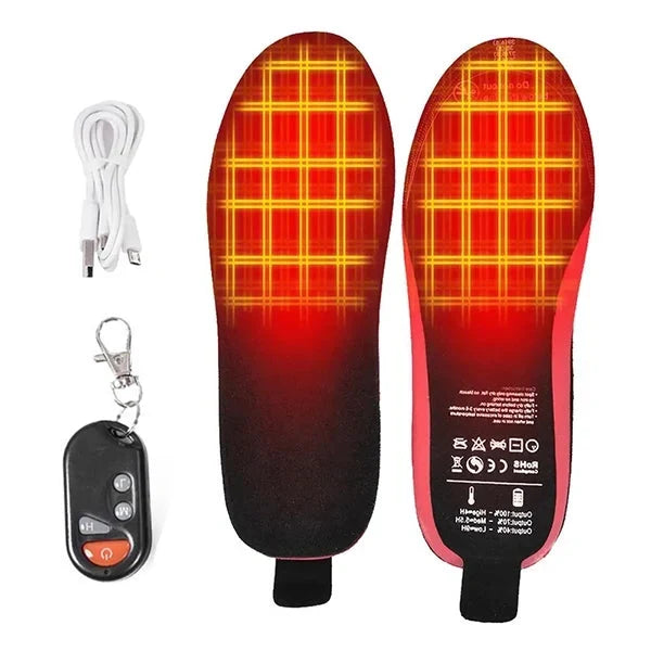 Rechargeable Heated Insoles with Remote Control – Heat Hollow