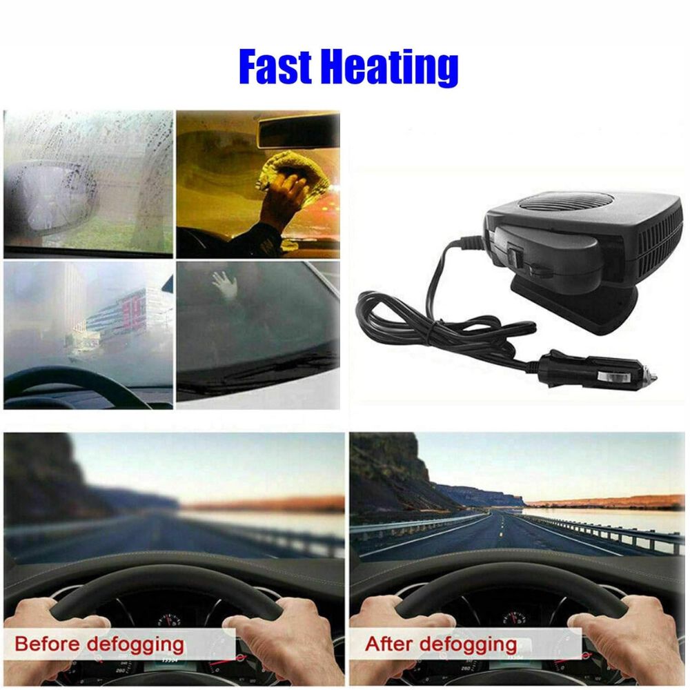 Ceramic Car Heater 12V | 150-300W Heating and Fan Levels | Quick De-icing &amp; Heating for Any Vehicle