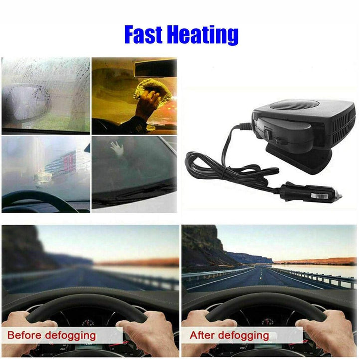 Ceramic Car Heater 12V | 150-300W Heating and Fan Levels | Quick De-icing &amp; Heating for Any Vehicle