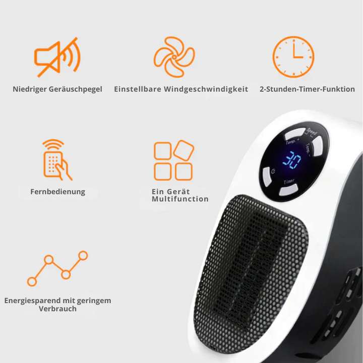 Electric Heater with Thermostat – Energy-Efficient Room Heating, Fast Heat-Up, Overheat Protection, Compact &amp; Portable