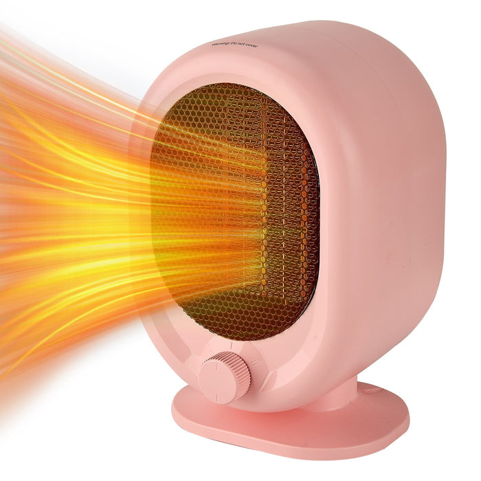 Heat Hollow™ Compact Pink Fan Heater with Adjustable Thermostat