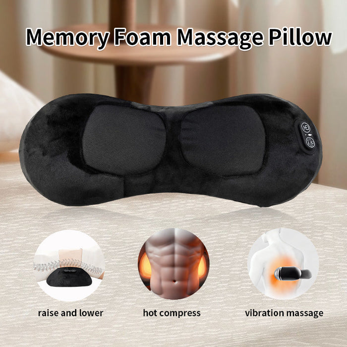 Heat Hollow™ Ergonomic Heated Massage Pillow with USB Charging