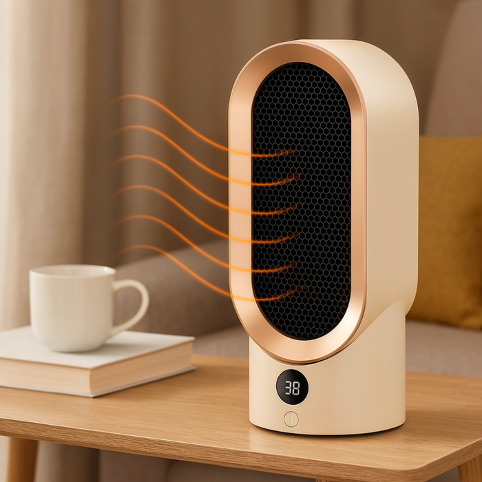 Heat Hollow™ 800W Ceramic Heater, Quiet and Compact for Small Rooms