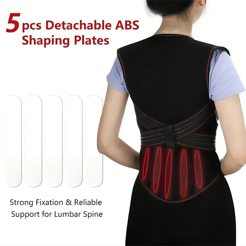 Back Support Band for Women | 108 Magnets with Infrared Heat | 5 ABS Support Plates, Breathable and Adjustable in 3 Sizes