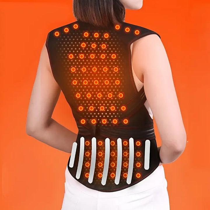 Back Support Band for Women | 108 Magnets with Infrared Heat | 5 ABS Support Plates, Breathable and Adjustable in 3 Sizes