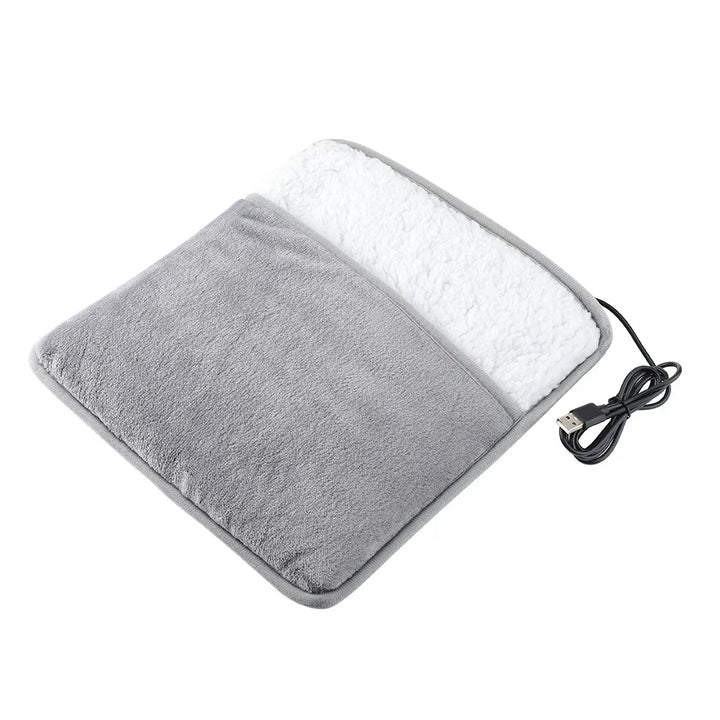 USB Heated Foot Mat in Soft Flannel with Steady 40°C Warmth – Heat Hollow