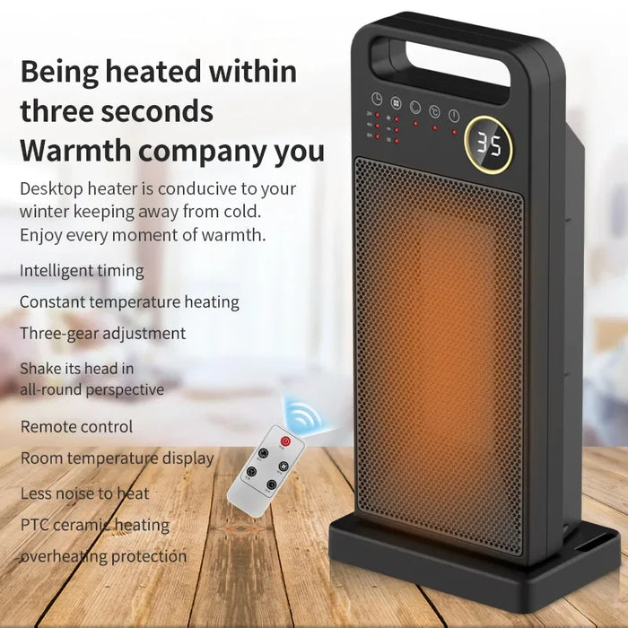 Heat Hollow™ 2000W Oscillating Tower Heater with Remote and Touch Controls